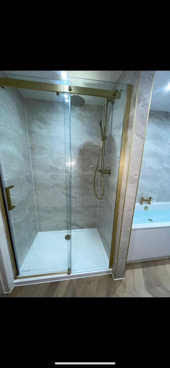Completed shower enclosure
